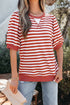 Southern Belle Striped Short Bubble Sleeve Tee