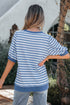 Southern Belle Striped Short Bubble Sleeve Tee