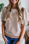 Southern Belle Striped Short Bubble Sleeve Tee