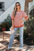Southern Belle Striped Short Bubble Sleeve Tee