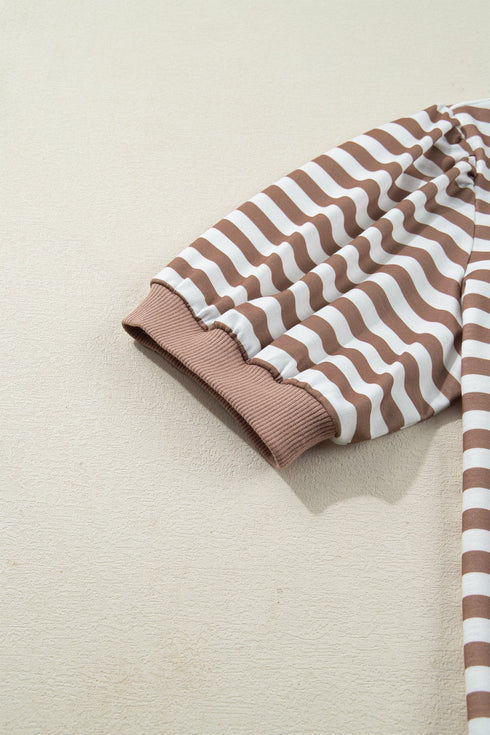 Southern Belle Striped Short Bubble Sleeve Tee