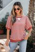 Southern Belle Striped Short Bubble Sleeve Tee