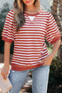 Southern Belle Striped Short Bubble Sleeve Tee
