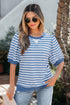 Southern Belle Striped Short Bubble Sleeve Tee