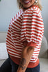 Southern Belle Striped Short Bubble Sleeve Tee