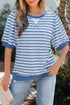 Southern Belle Striped Short Bubble Sleeve Tee