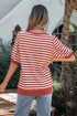 Southern Belle Striped Short Bubble Sleeve Tee