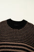 Southern Belle Striped Slouchy Knit Short Sleeve Sweater