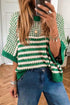 Southern Belle Striped Slouchy Knit Short Sleeve Sweater