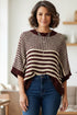 Southern Belle Striped Slouchy Knit Short Sleeve Sweater
