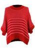 Southern Belle Striped Slouchy Knit Short Sleeve Sweater