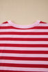 Southern Belle Striped Split V Neck T Shirt