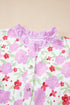 Southern Belle Striped Trim Frilled Neck Mini Floral Dress