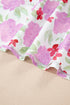 Southern Belle Striped Trim Frilled Neck Mini Floral Dress
