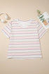 Southern Belle Striped V Neck Patterned Tee