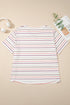 Southern Belle Striped V Neck Patterned Tee