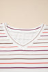 Southern Belle Striped V Neck Patterned Tee