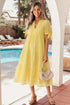 Southern Belle Textured Bow Tie Tiered Midi Dress