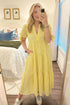 Southern Belle Textured Bow Tie Tiered Midi Dress