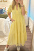 Southern Belle Textured Bow Tie Tiered Midi Dress