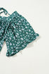 Southern Belle Textured Floral Print Square Neck Ruffled Blouse