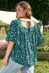 Southern Belle Textured Floral Print Square Neck Ruffled Blouse