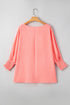 Southern Belle Textured Shirred Cuff Half Sleeve Blouse