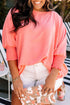 Southern Belle Textured Shirred Cuff Half Sleeve Blouse