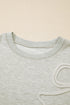 Southern Belle Thread Embroidered Drop Shoulder Round Neck Sweatshirt