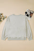 Southern Belle Thread Embroidered Drop Shoulder Round Neck Sweatshirt