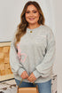 Southern Belle Thread Embroidered Drop Shoulder Round Neck Sweatshirt
