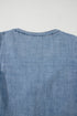 Southern Belle Tie Front Puff Sleeve Denim Blouse