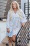 Southern Belle Tie Neck Three Quarter Sleeve Floral Dress