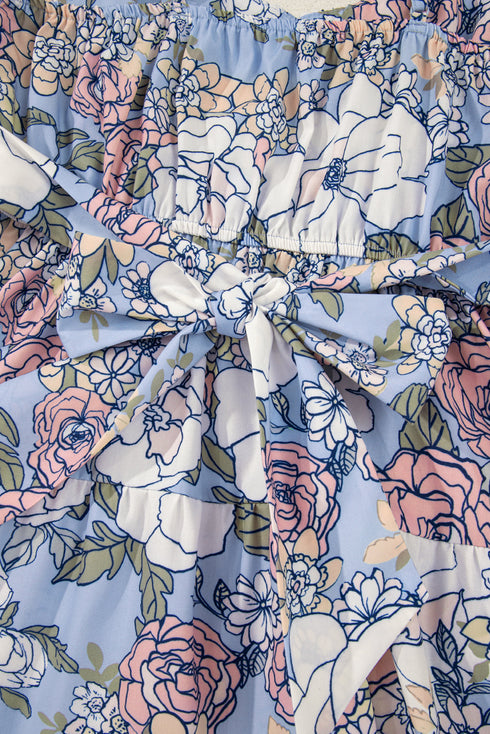 Southern Belle Tiered Patchwork A-Line Floral Dress