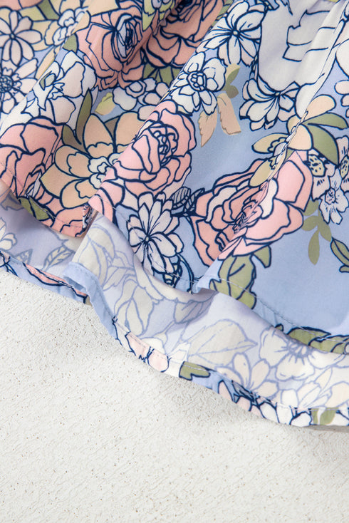 Southern Belle Tiered Patchwork A-Line Floral Dress