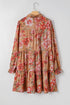 Southern Belle Vintage Print Long Sleeve Ruffle Mini Floral Dress
