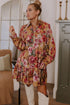 Southern Belle Vintage Print Long Sleeve Ruffle Mini Floral Dress