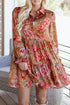 Southern Belle Vintage Print Long Sleeve Ruffle Mini Floral Dress