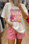 Southern Crawfish Boil Checkered Print Graphic Tee Shirt