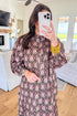 Southern Floral Print Button Front Ruffle Hem Midi Dress