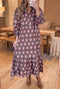 Southern Floral Print Button Front Ruffle Hem Midi Dress