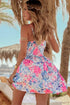 Southern Garden Floral Surplice Mini Dress