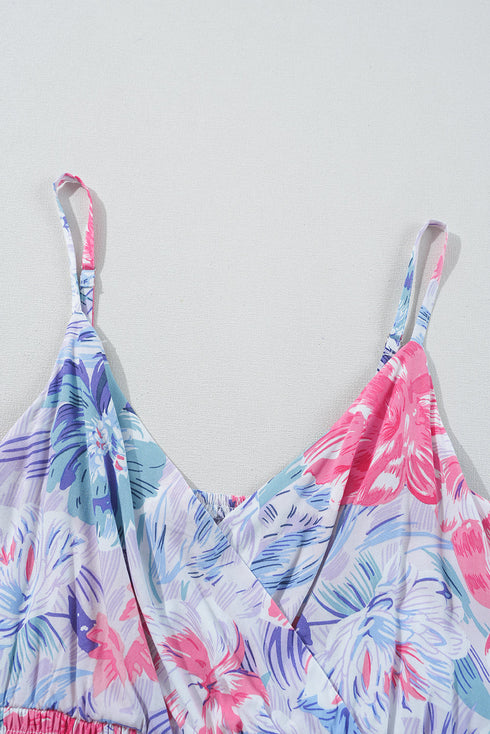 Southern Garden Floral Surplice Mini Dress