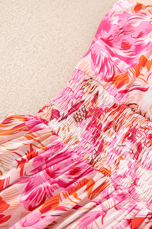 Southern Garden Floral Surplice Mini Dress