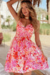 Southern Garden Floral Surplice Mini Dress