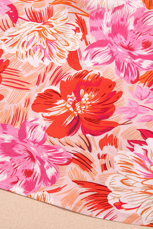 Southern Garden Floral Surplice Mini Dress