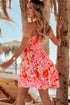 Southern Garden Floral Surplice Mini Dress