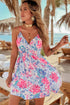Southern Garden Floral Surplice Mini Dress