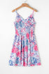 Southern Garden Floral Surplice Mini Dress