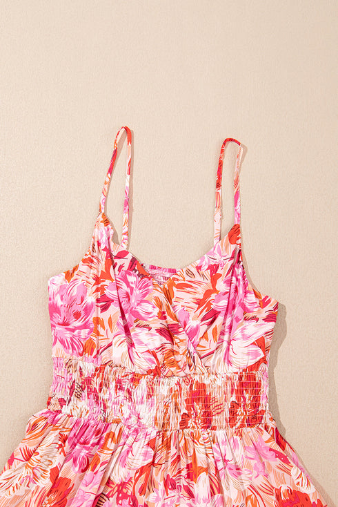 Southern Garden Floral Surplice Mini Dress